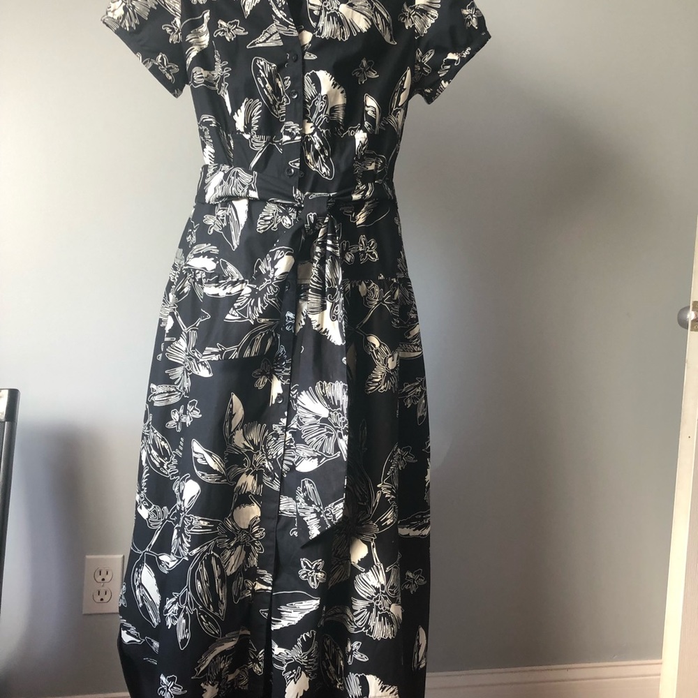 MERONA SZ MEDIUM BLACK & CREAMY/WHITE DRESS
